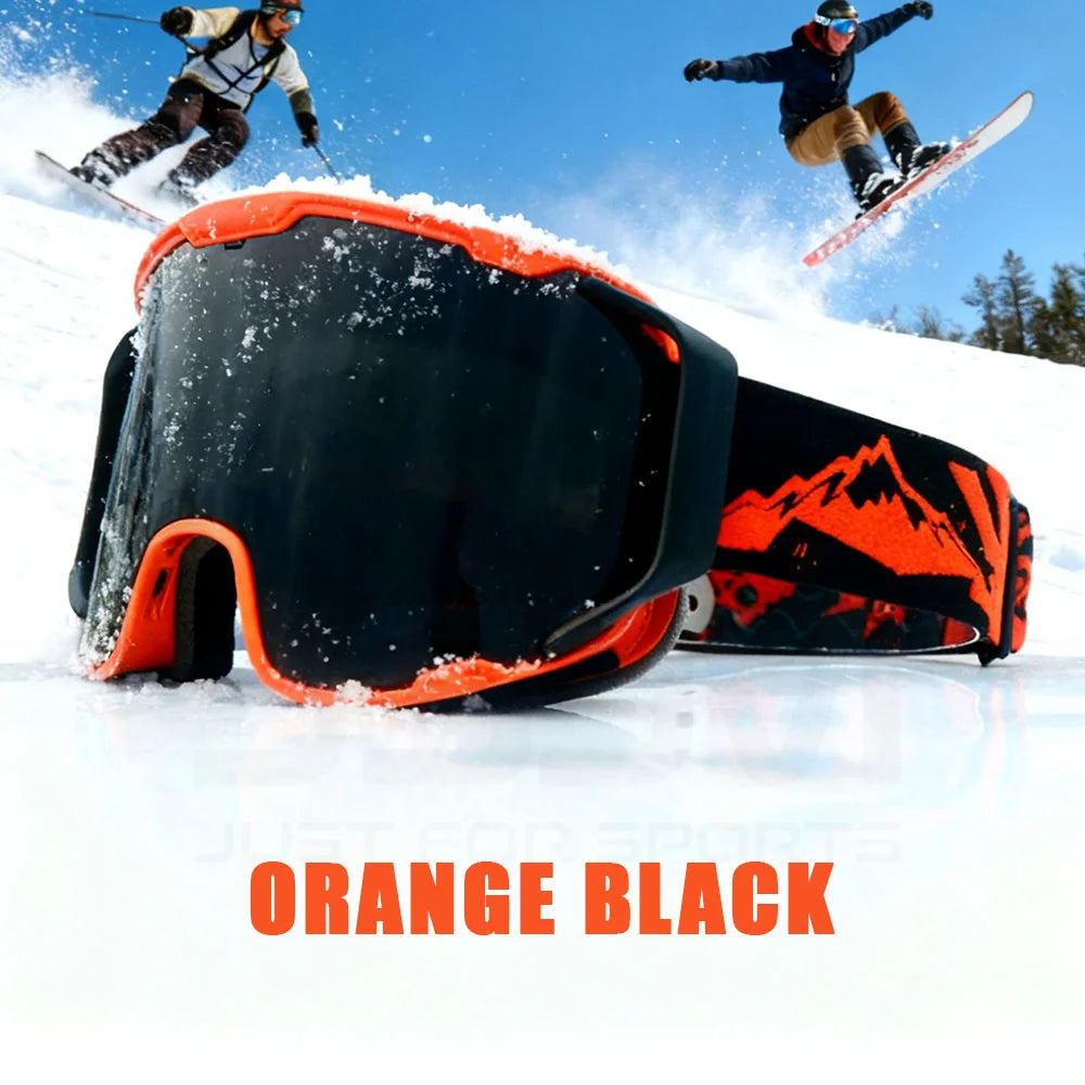 JSJM Double Layer Anti Fog Ski Goggles UV400 Protection for Snowboard Snowmobile