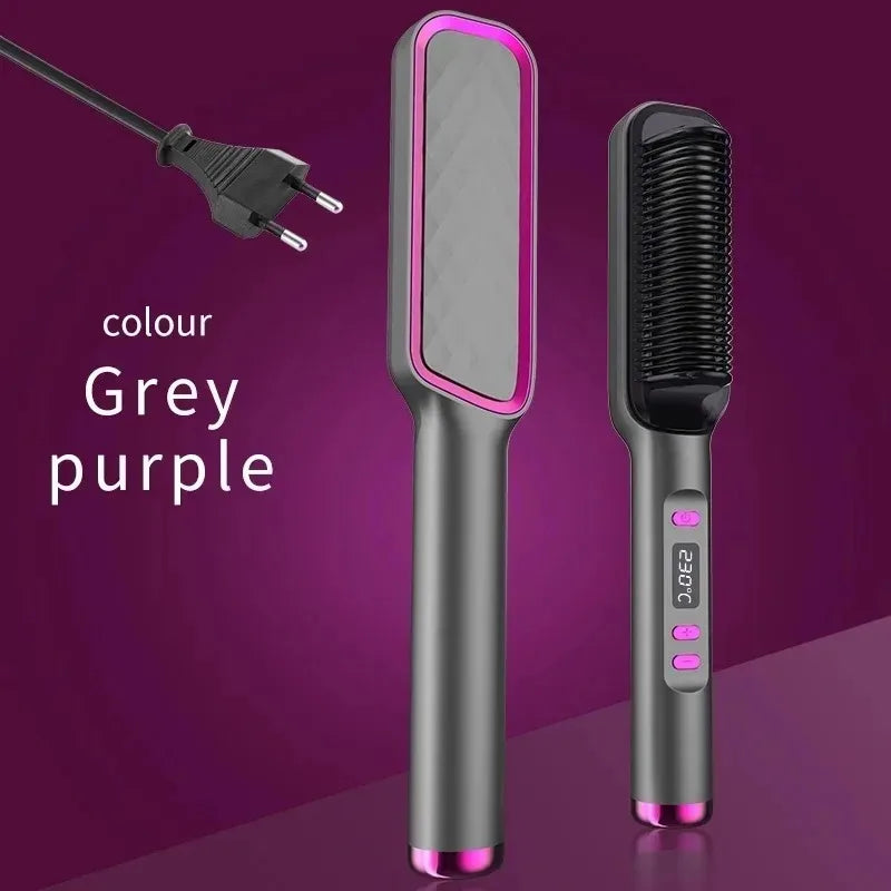 Hair Straightener Brush Electric Hot Comb For Dry And Wet Hair Curly Styling