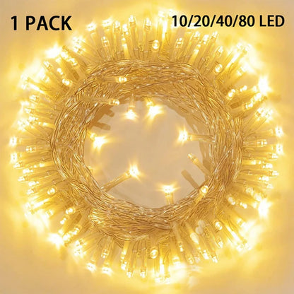 Battery Powered LED String Lights 1 Pack Waterproof Fairy Lights For Bedroom