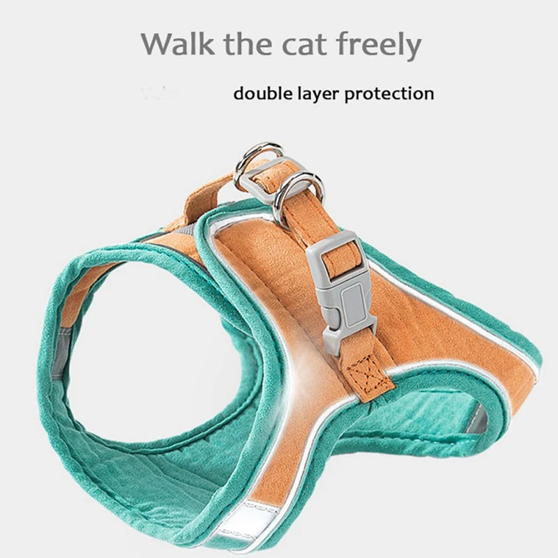 Breathable Cat Harness Leash Set With Reflective Strip For Cats And Small Dogs