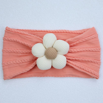 Newborn Baby Flower Nylon Headband For Girls Turban Style Hair Accessories