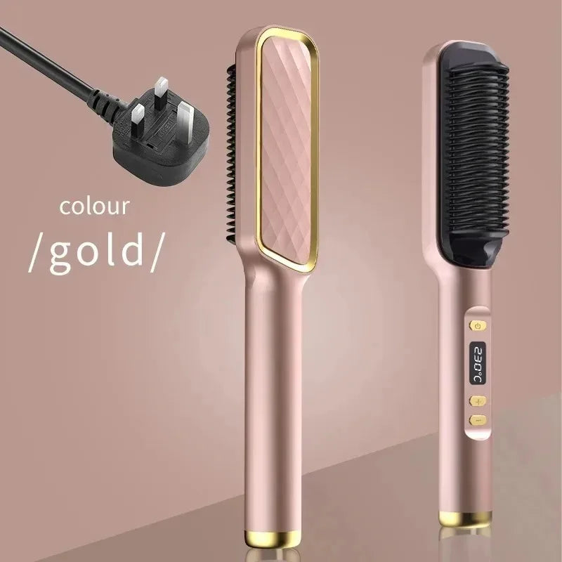 Hair Straightener Brush Electric Hot Comb For Dry And Wet Hair Curly Styling
