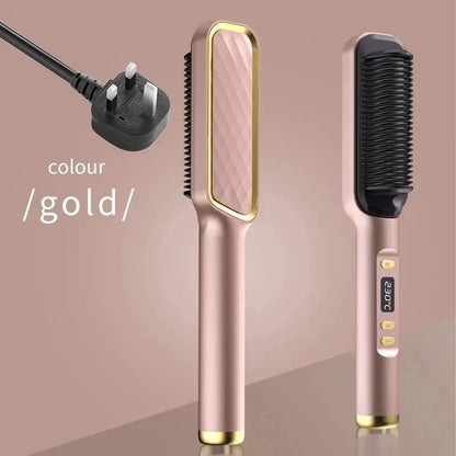 Hair Straightener Brush Electric Hot Comb For Dry And Wet Hair Curly Styling