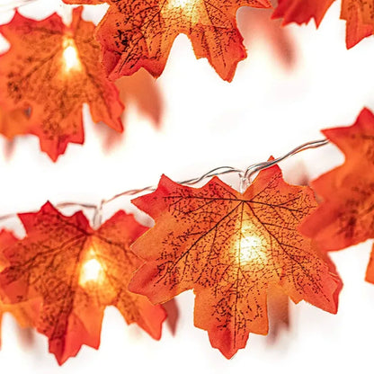 2 To 3M Halloween LED Lights String Maple Leaf Lantern Garland