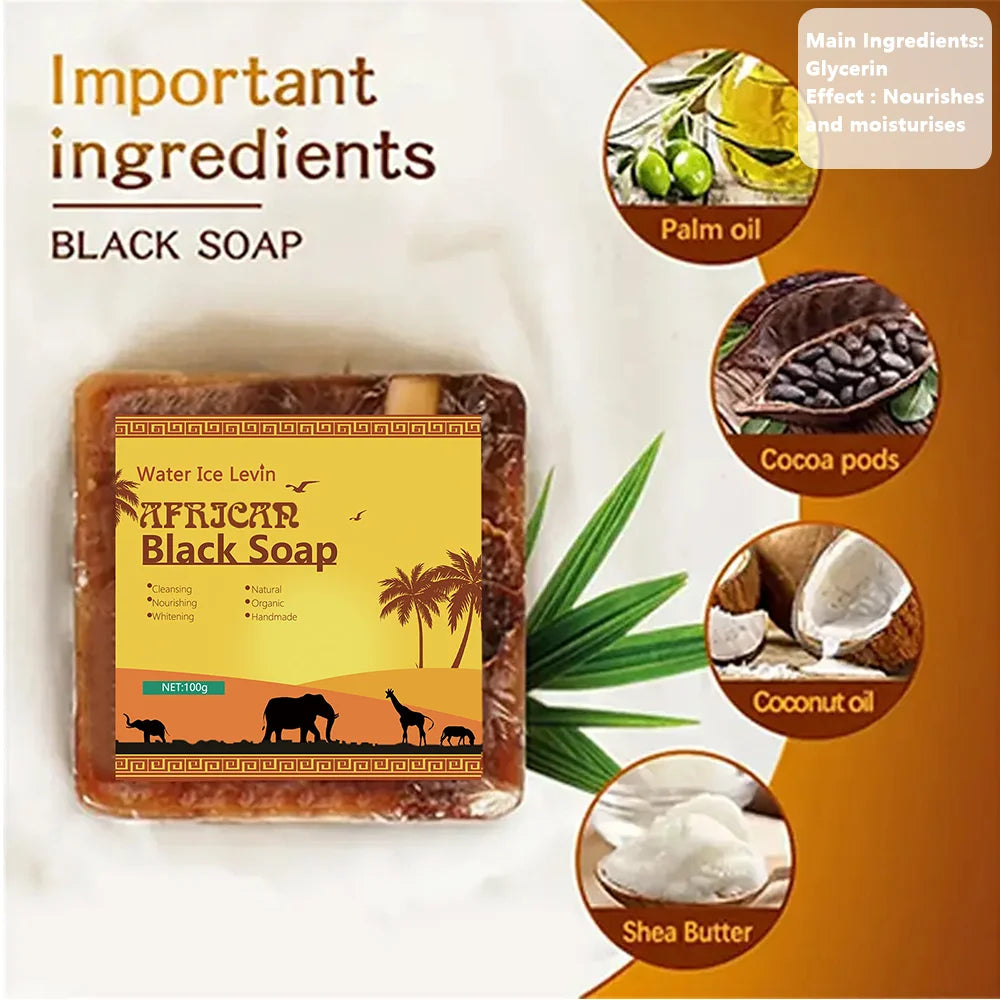 African Black Soap Acne Treatment Deep Cleansing Exfoliating Face Soap