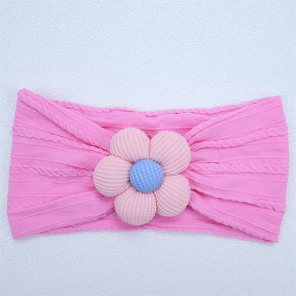 Newborn Baby Flower Nylon Headband For Girls Turban Style Hair Accessories