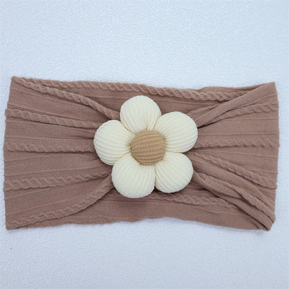 Newborn Baby Flower Nylon Headband For Girls Turban Style Hair Accessories