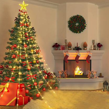 200 280 LED Star Waterfall Lights USB Powered With Remote Control 8 Modes