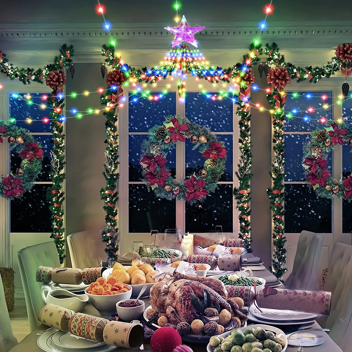 200 280 LED Star Waterfall Lights USB Powered With Remote Control 8 Modes