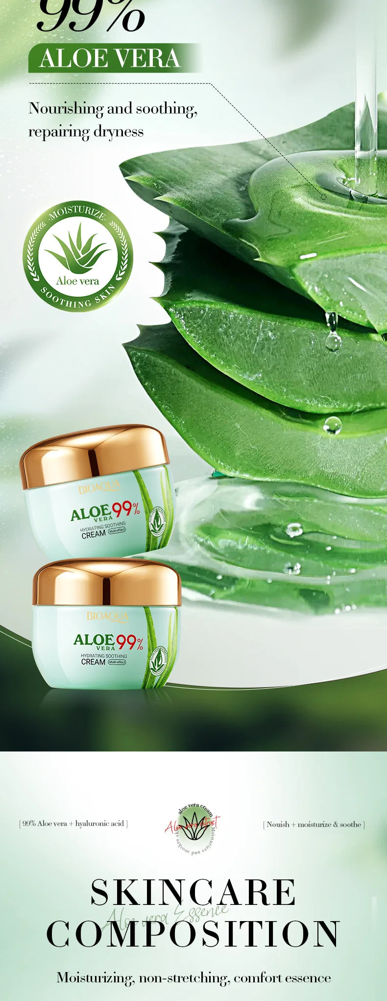 BIOAQUA Aloe Vera Skin Care Set 2 Piece Facial Cream And Eye Cream