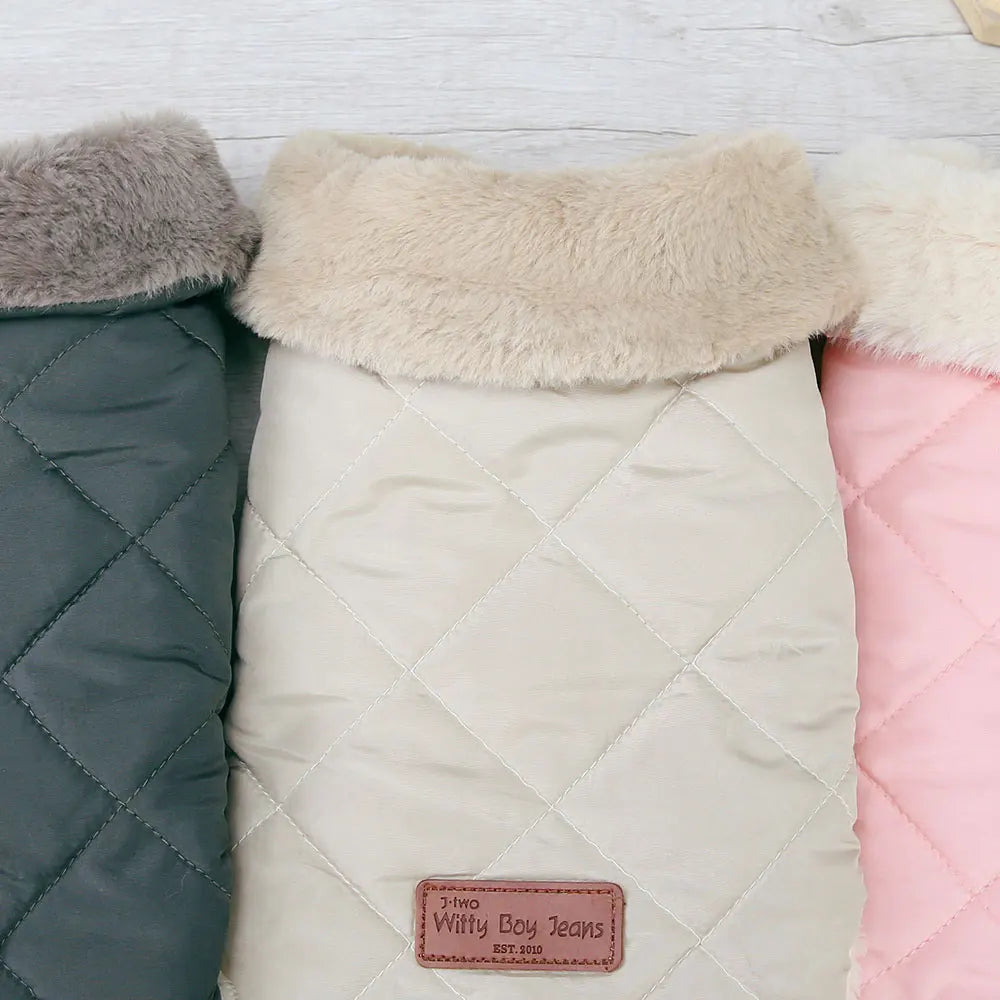 Warm Winter Dog Coat With Fur Collar For Small Breeds Chihuahua Yorkie Didog