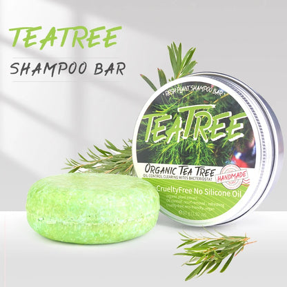 Tea Tree Essential Oil Shampoo For Hair Care Dandruff Control 60g Handmade