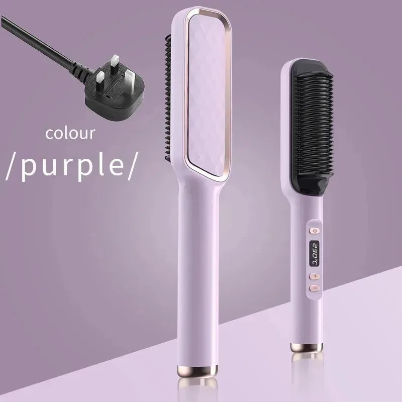 Hair Straightener Brush Electric Hot Comb For Dry And Wet Hair Curly Styling