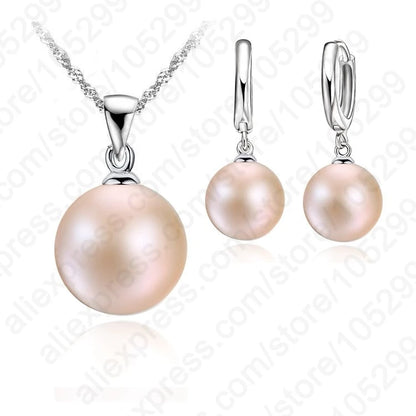 Genuine 925 Sterling Silver Bridal Jewelry Sets With Pearls For Women Girls Engagement Anniversary Gift Wholesale