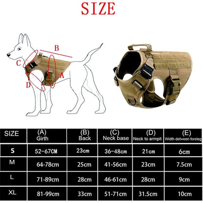 Military Tactical Dog Harness Vest And Leash Set For All Breeds Training