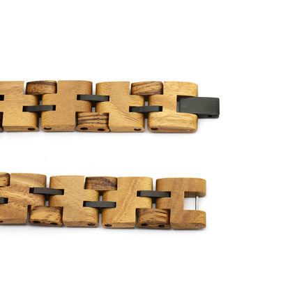 Wooden Bracelets for Men Stainless Steel Link Chain Jewelry