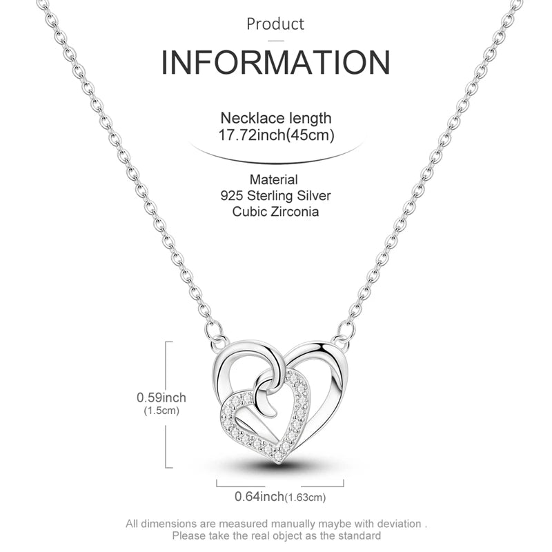 Romantic 925 Sterling Silver Heart Infinity Wrap Ring Necklace Earrings Set Crystal Jewelry Engagement Date Gifts