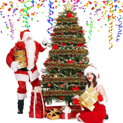 Christmas Tinsel Garlands 50M Red Green Decoration for Bar Tops Wreath Tree