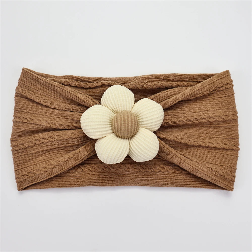 Newborn Baby Flower Nylon Headband For Girls Turban Style Hair Accessories