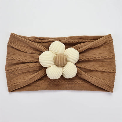 Newborn Baby Flower Nylon Headband For Girls Turban Style Hair Accessories
