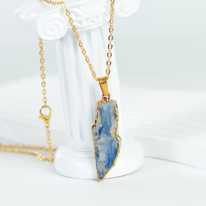 Raw Kyanite Pendant Necklace Positive Energy Crystal Jewelry Unisex Fashion