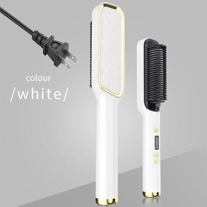 Hair Straightener Brush Electric Hot Comb For Dry And Wet Hair Curly Styling