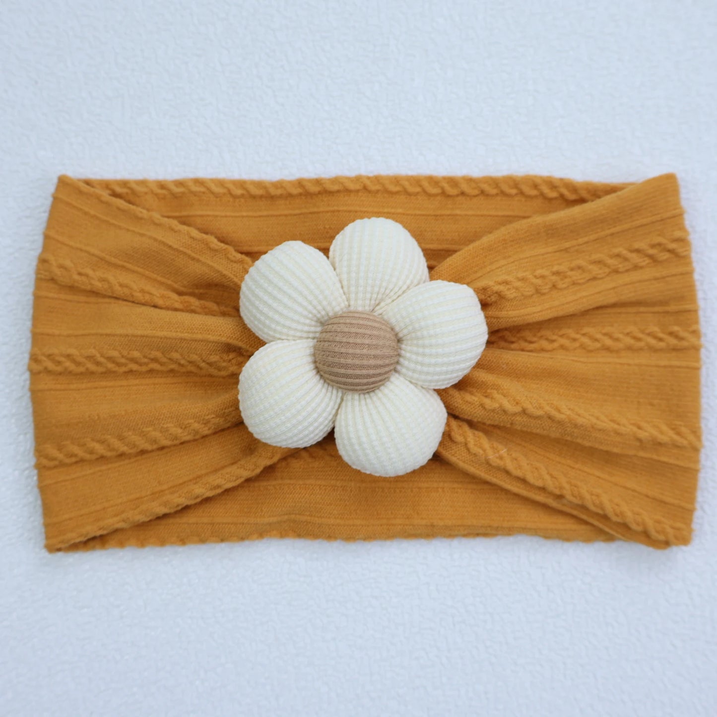 Newborn Baby Flower Nylon Headband For Girls Turban Style Hair Accessories