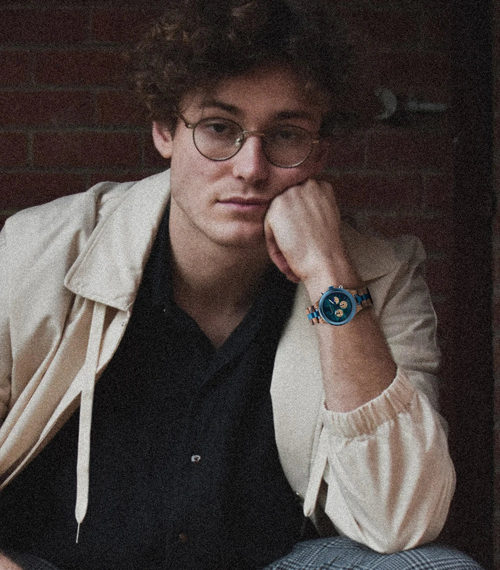 BOBO BIRD Wood Watch Men Chronograph Quartz Timepiece