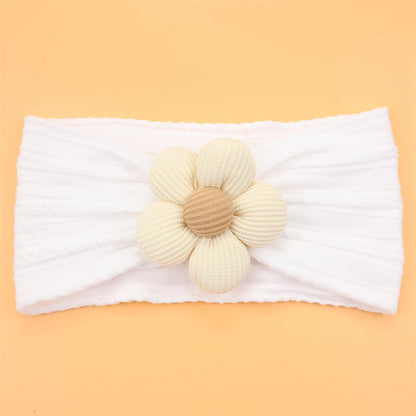 Newborn Baby Flower Nylon Headband For Girls Turban Style Hair Accessories