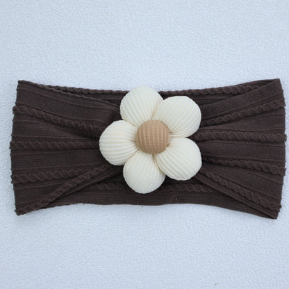 Newborn Baby Flower Nylon Headband For Girls Turban Style Hair Accessories