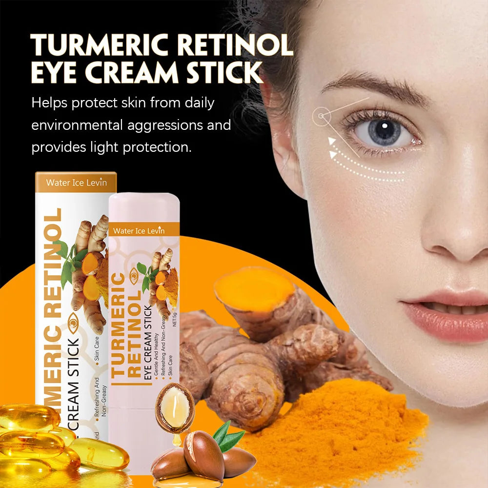 Turmeric Eye Cream Stick Anti Puffiness Dark Circles Brightening Moisturizing