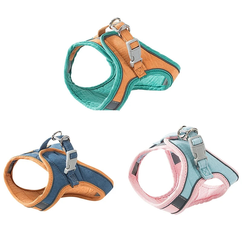 Breathable Cat Harness Leash Set With Reflective Strip For Cats And Small Dogs