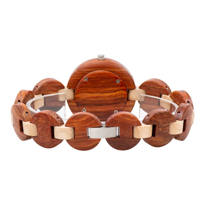 Natural Wooden Women Watch Handmade Quartz Wood Wristwatch