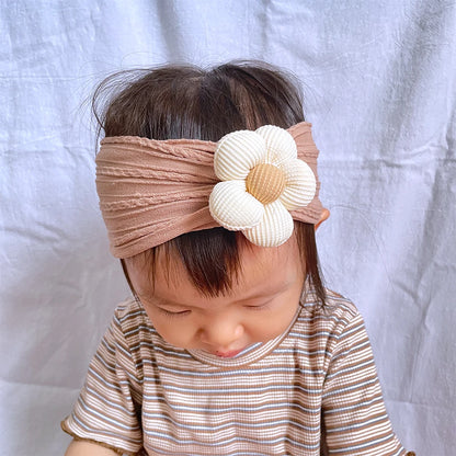 Newborn Baby Flower Nylon Headband For Girls Turban Style Hair Accessories