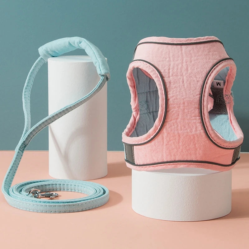 Breathable Cat Harness Leash Set With Reflective Strip For Cats And Small Dogs