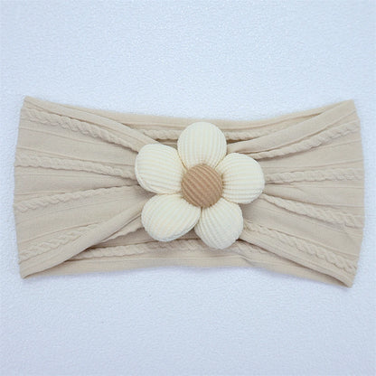 Newborn Baby Flower Nylon Headband For Girls Turban Style Hair Accessories