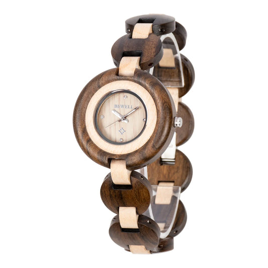 Natural Wooden Women Watch Handmade Quartz Wood Wristwatch