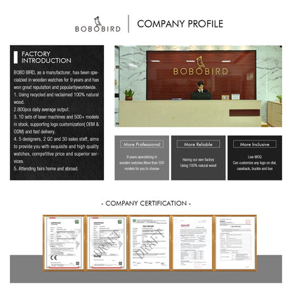 Bobo Bird Men Wooden Watch Sun Moon Display Luxury Elite