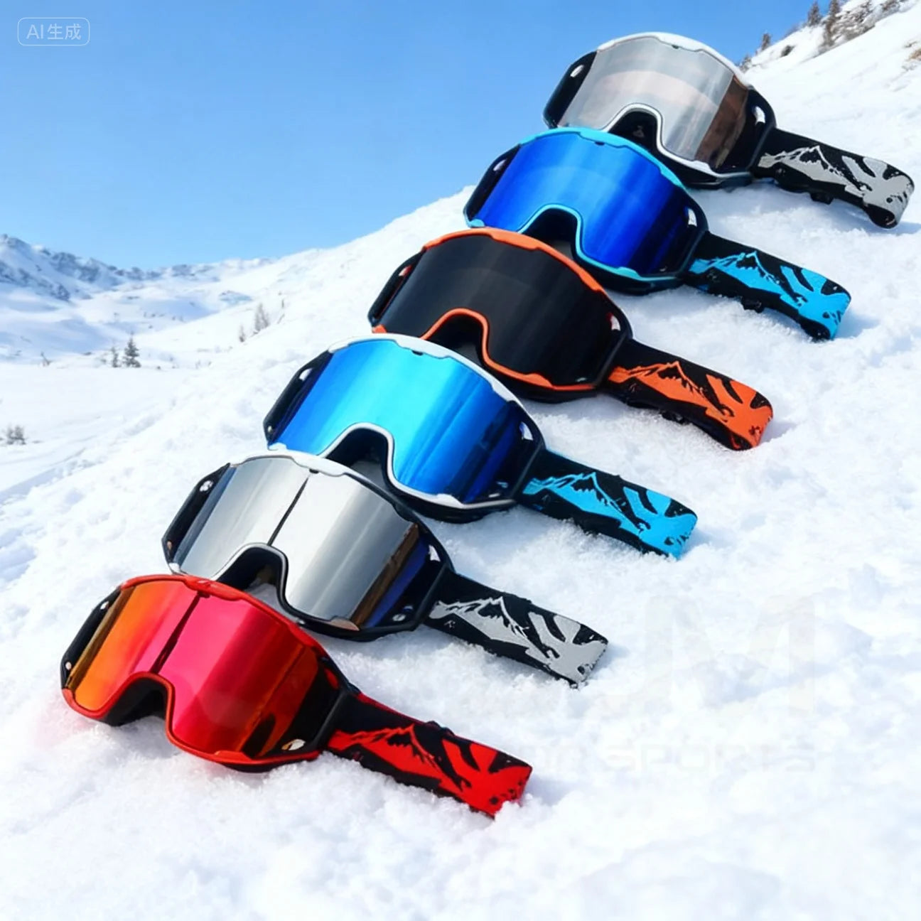 JSJM Double Layer Anti Fog Ski Goggles UV400 Protection for Snowboard Snowmobile