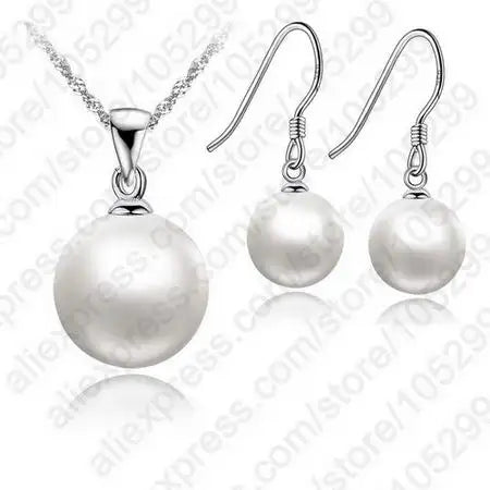 Genuine 925 Sterling Silver Bridal Jewelry Sets With Pearls For Women Girls Engagement Anniversary Gift Wholesale