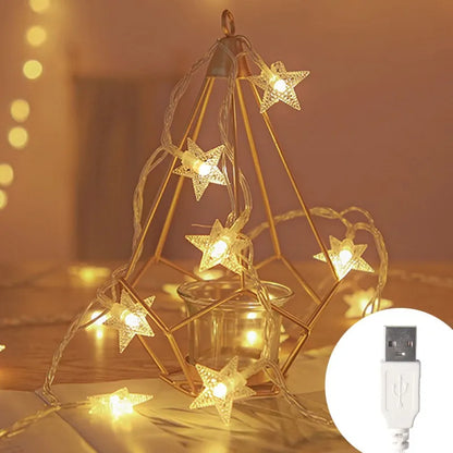 LED String Lights Outdoor Star Chain Lights Fairy Lights Christmas Decor