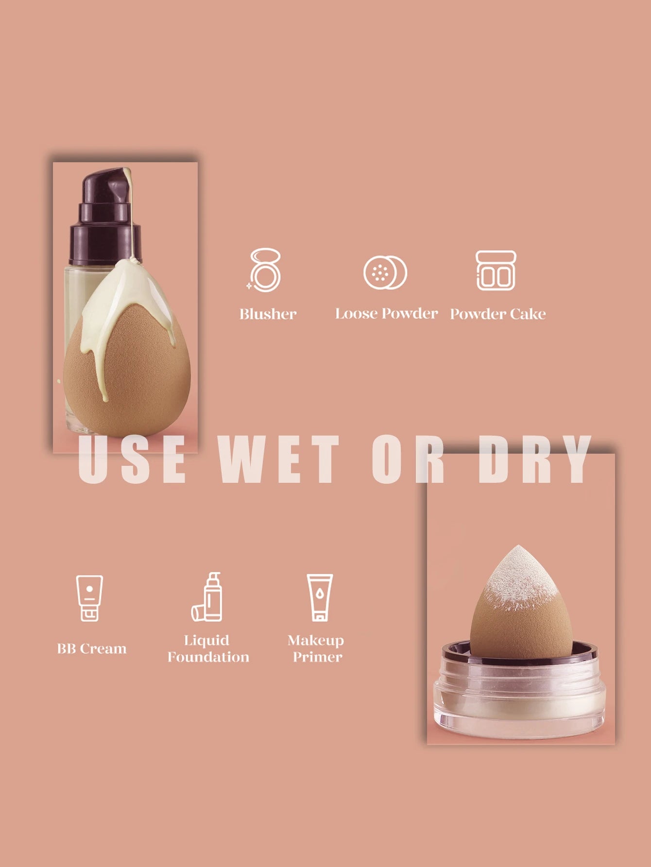 Foundation Blender Cosmetic Sponge 6cm Concealing Beauty Sponge Makeup Blender