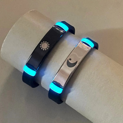 Sun Moon Stars Silicone Couple Bracelets 2 Piece Set