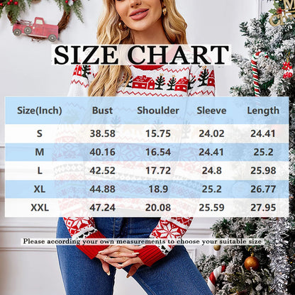 2025 Women's Christmas Elk Sweater Autumn And Winter Round Neck Knitted Pullover