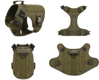 Military Tactical Dog Harness Vest And Leash Set For All Breeds Training