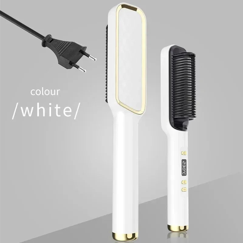 Hair Straightener Brush Electric Hot Comb For Dry And Wet Hair Curly Styling