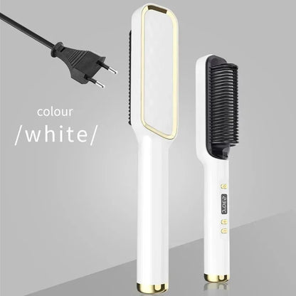 Hair Straightener Brush Electric Hot Comb For Dry And Wet Hair Curly Styling