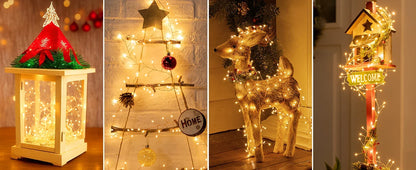 Christmas Decorations 2024 String Light Xmas Tree Hanging Ornament Diy Wreath