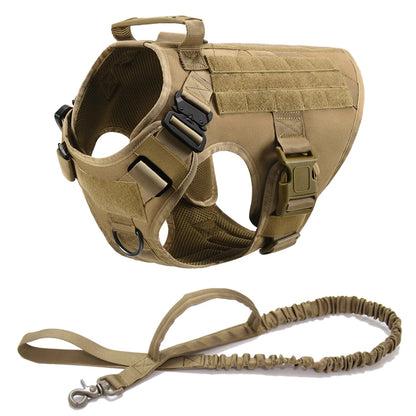 Military Tactical Dog Harness Vest And Leash Set For All Breeds Training