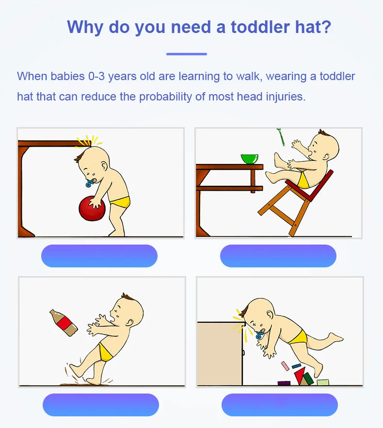 Adjustable Baby Anti Shock Helmet Cap For Newborn To 18 Months Head Protection